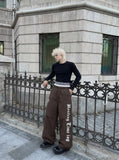 Graphic Gothic Wide-Leg Pants