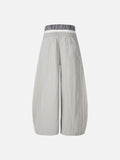 DAXUEN Gothic graphic wide-leg pants with multi-layered waistband