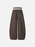 DAXUEN Gothic graphic wide-leg pants with multi-layered waistband