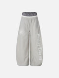 DAXUEN Gothic graphic wide-leg pants with multi-layered waistband