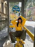 DAXUEN Wide-leg sweatpants with gothic graphic — model photo