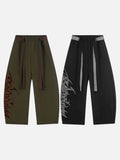DAXUEN Wide-leg sweatpants with gothic graphic
