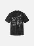 DAXUEN Short-sleeved relaxed-fit T-shirt with heart motifs and gothic graphic