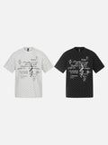 DAXUEN Short-sleeved relaxed-fit T-shirt with heart motifs and gothic graphic