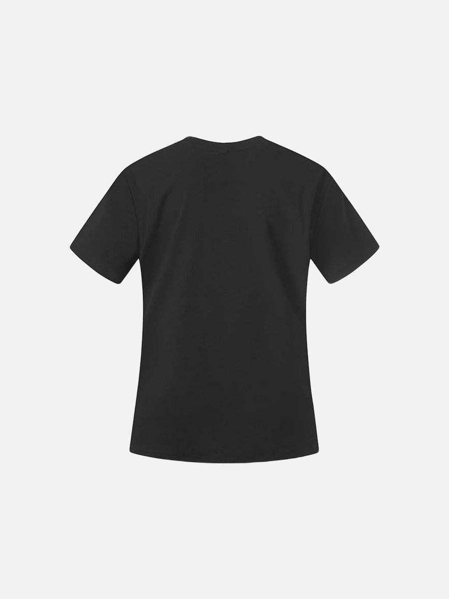 DAXUEN Gothic Print Asymmetrical T-Shirt