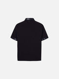 DAXUEN Black short-sleeved polo shirt with graphic print