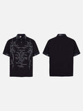 DAXUEN Black short-sleeved polo shirt with graphic print
