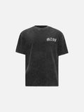 DAXUEN Gothic rhinestone graphic t-shirt in washed black