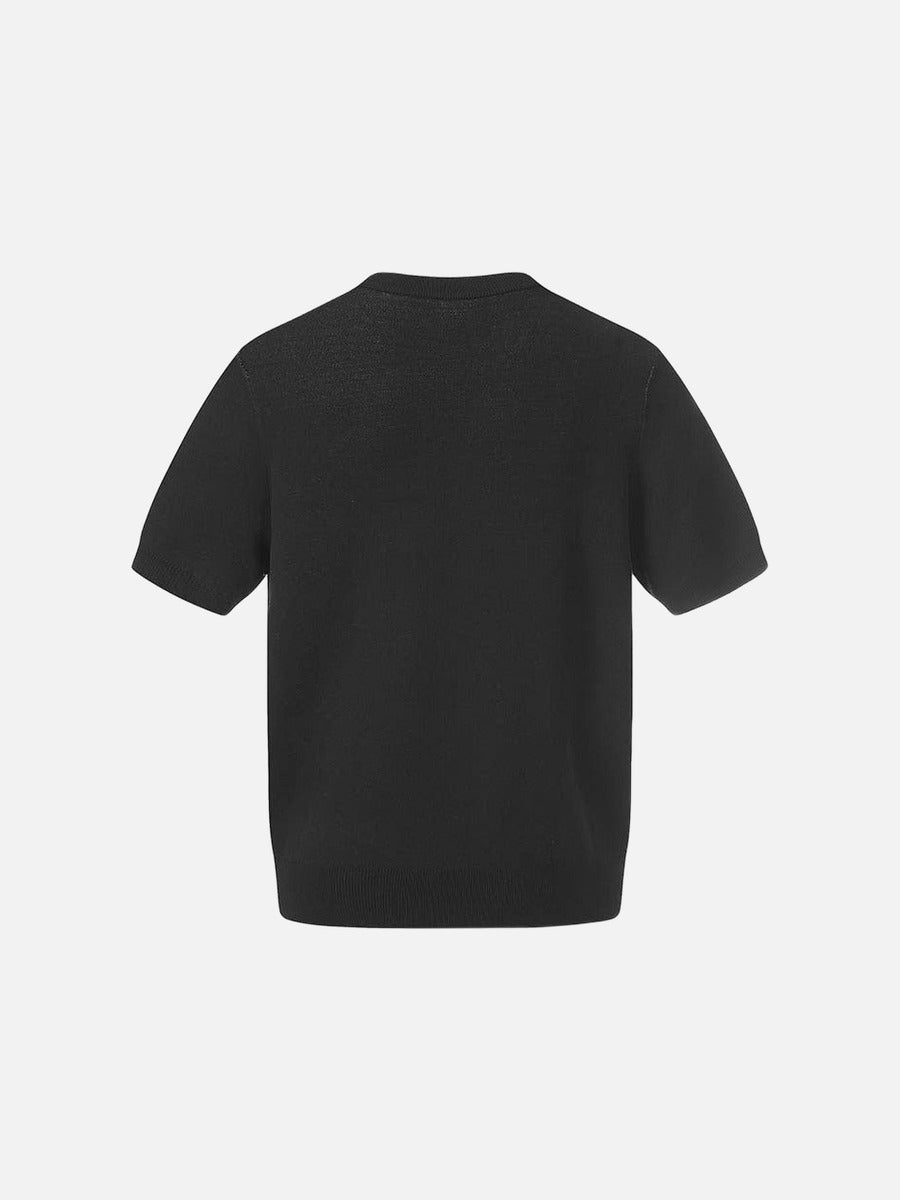 DAXUEN Gothic skull dagger graphic short-sleeve knit top