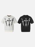 DAXUEN Gothic skull graphic short-sleeve crew neck top