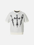 DAXUEN Gothic skull graphic short-sleeve crew neck top
