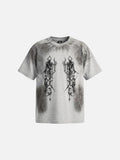 DAXUEN grey oversized gothic graphic tee