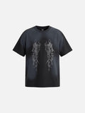 DAXUEN grey oversized gothic graphic tee