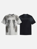 DAXUEN grey oversized gothic graphic tee