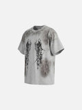 DAXUEN grey oversized gothic graphic tee