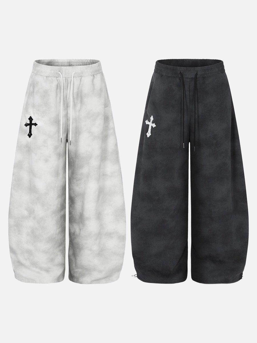 DAXUEN Gothic tie-dye wide-leg pants