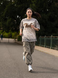 DAXUEN Gradient Appliqué Oversized T-Shirt | DAXUEN — model photo