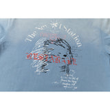 DAXUEN light blue gradient wash abstract face graphic tee