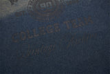 DAXUEN blue gradient denim polo shirt with graphic