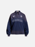 DAXUEN gradient oversized long sleeve polo shirt
