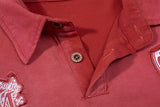 DAXUEN gradient oversized long sleeve polo shirt
