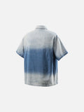 DAXUEN Short-sleeved gradient denim shirt — model photo