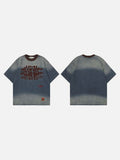 DAXUEN Oversized short-sleeved t-shirt with gradient denim wash