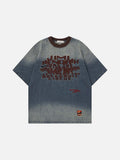 DAXUEN Oversized short-sleeved t-shirt with gradient denim wash