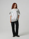 DAXUEN Gradient distressed graphic T-shirt — model photo