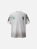DAXUEN Gradient distressed graphic T-shirt