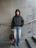 DAXUEN Gradient fade wide-leg denim jeans — model photo