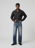 DAXUEN Gradient fade wide-leg denim jeans — model photo