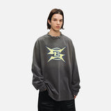 DAXUEN Oversized long sleeve t-shirt with graphic design — model photo
