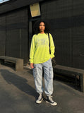 DAXUEN Oversized long sleeve t-shirt with graphic design — model photo
