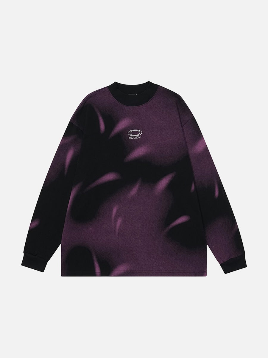 DAXUEN Black and purple gradient oversized long sleeve tee