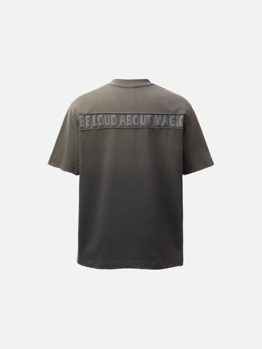 DAXUEN Gradient oversized short-sleeve T-shirt with text graphics