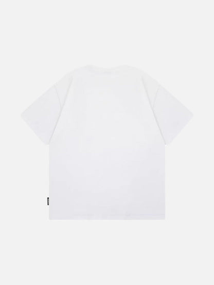DAXUEN Gradient graphic T-shirt with dog head design