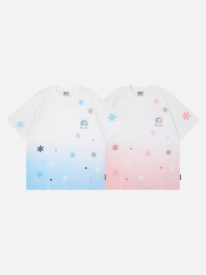 DAXUEN Gradient graphic T-shirt with dog head design