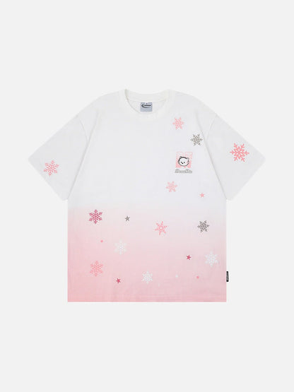 DAXUEN Gradient graphic T-shirt with dog head design