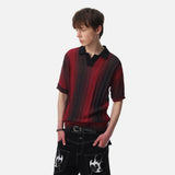 DAXUEN Short-sleeved gradient knit polo shirt