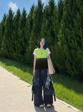 DAXUEN Gradient knit vest with embroidery — model photo