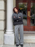 DAXUEN Gradient oversized puffer jacket with stand-up collar — model photo