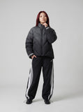 DAXUEN Gradient oversized puffer jacket with stand-up collar — model photo
