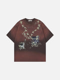 DAXUEN Gradient oversized short-sleeve graphic T-shirt