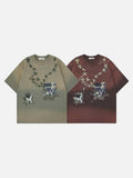 DAXUEN Gradient oversized short-sleeve graphic T-shirt