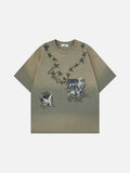 DAXUEN Gradient oversized short-sleeve graphic T-shirt