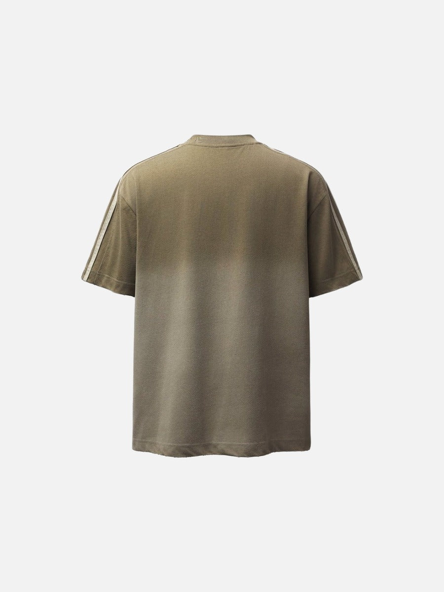 DAXUEN Oversized gradient t-shirt with stripes and raw hem