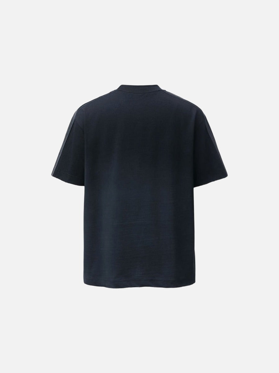 DAXUEN Oversized gradient t-shirt with stripes and raw hem