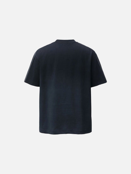 DAXUEN Oversized gradient t-shirt with stripes and raw hem