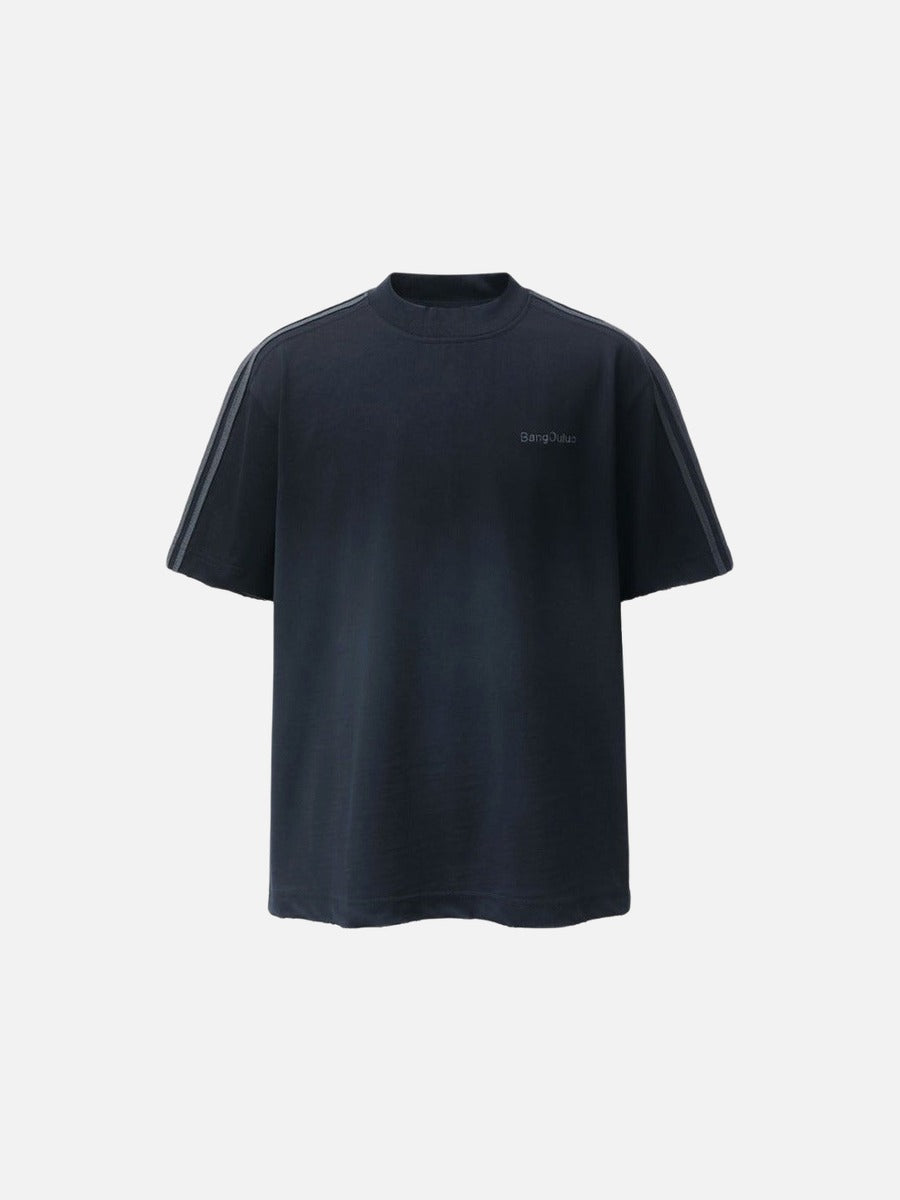 DAXUEN Oversized gradient t-shirt with stripes and raw hem